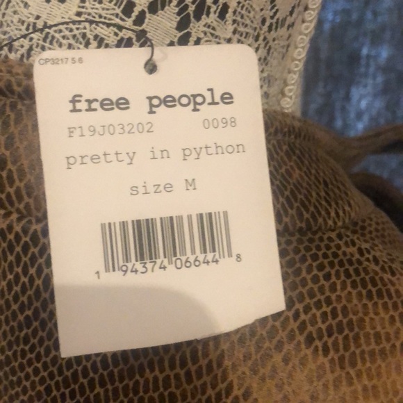 Free people pretty in python vegan leather biker jacket - Picture 3 of 6